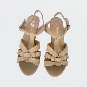 Forever Summer Wedge Heel Sandals for Women Open Toe Ankle Strap Roman